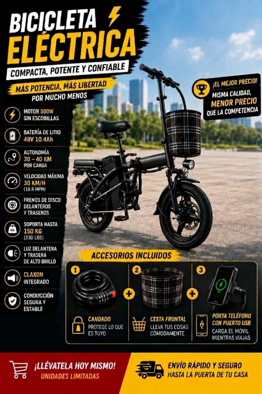 Bicicleta Eléctrica Plegable