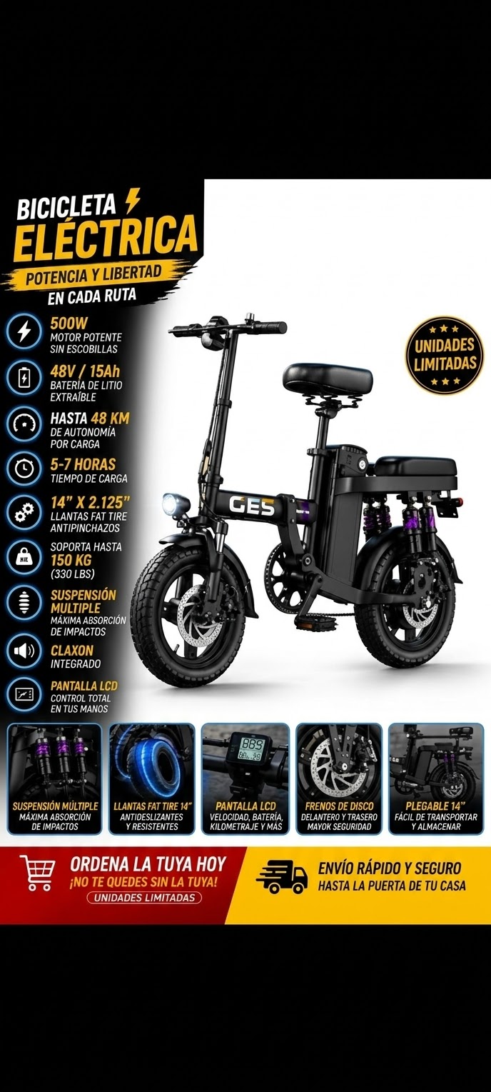 Bicicleta Eléctrica Plegable GES